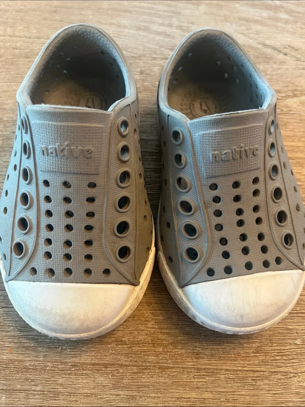 Native Shoes Kids Light Gray Slip-On Water Shoes
